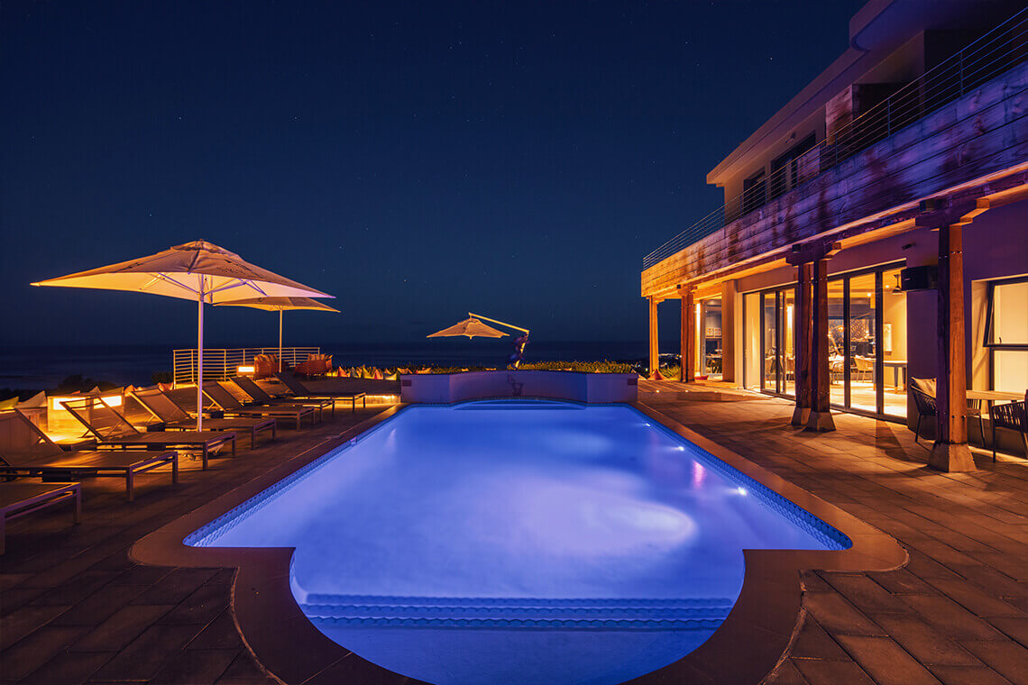 Sky Villa pool at night
