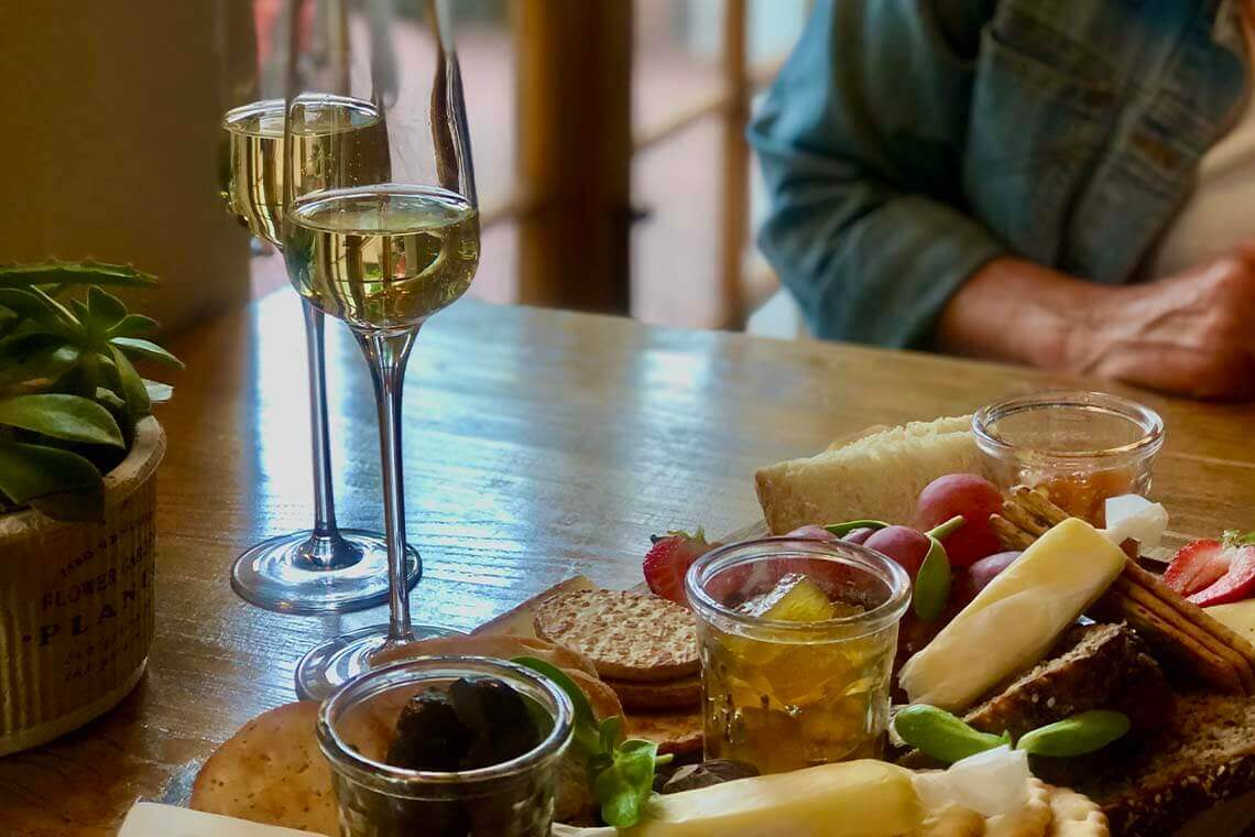 Delicious platters can be enjoyed while sampling the estate wines