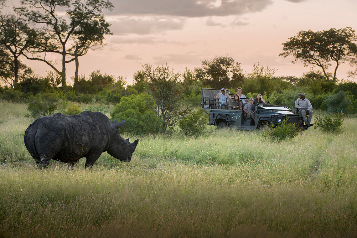 A Rhino spotted during a game drive