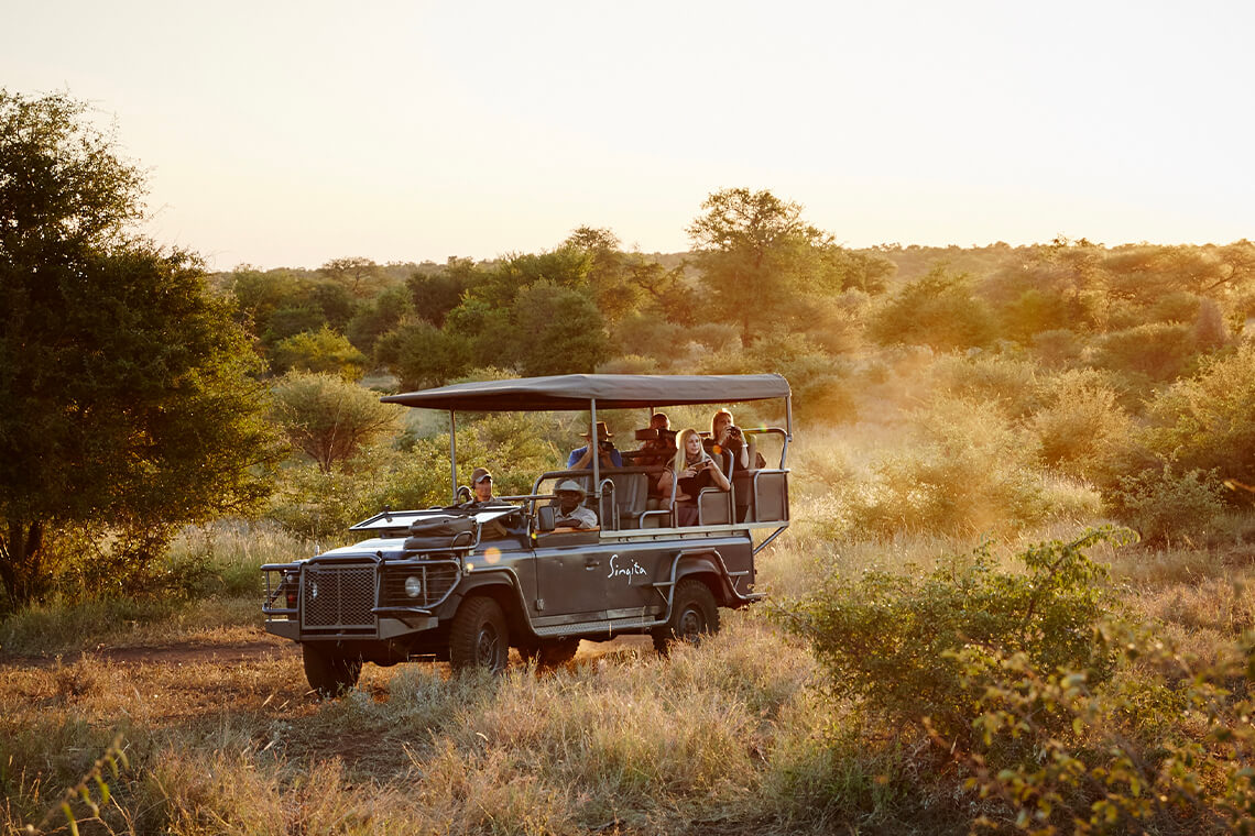 Game drives are offered at sunrise and sunset each day 