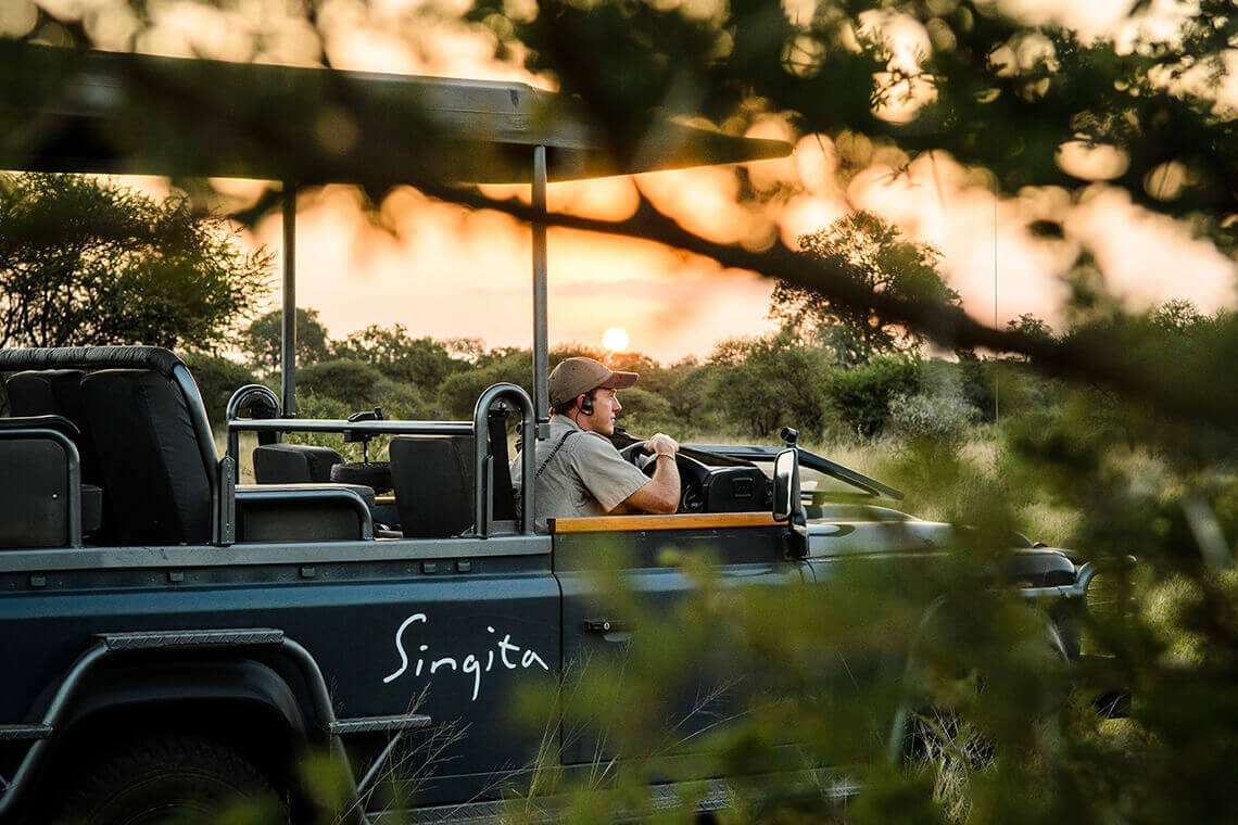 The only place to be at sunset at Singita
