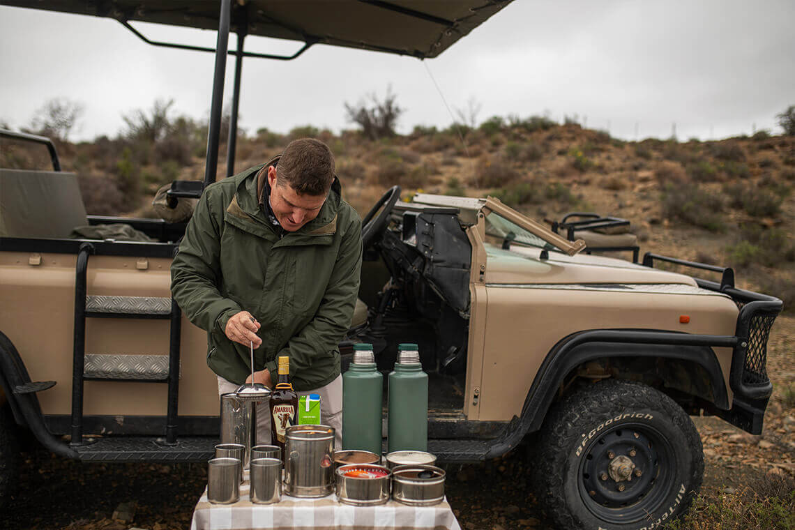 Authentic South African drinks and snacks are part of the game drives