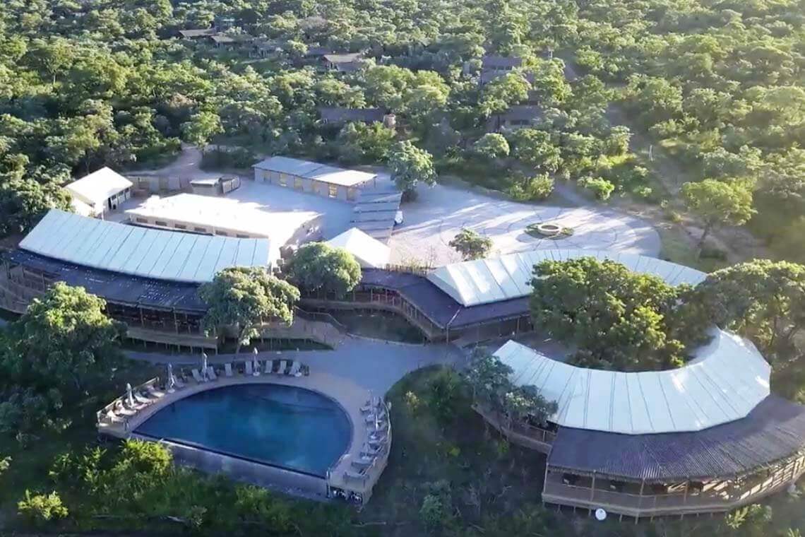 An aerial view of Mdluli Lodge