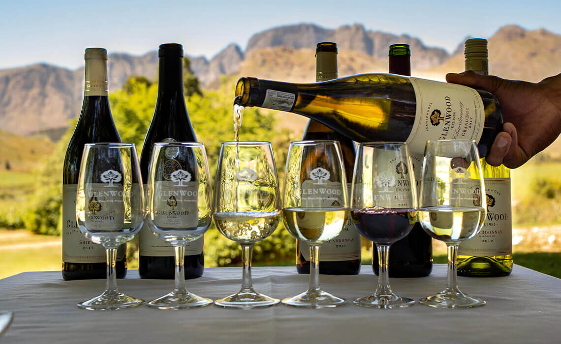 A selection of wine from Glenwood estate
