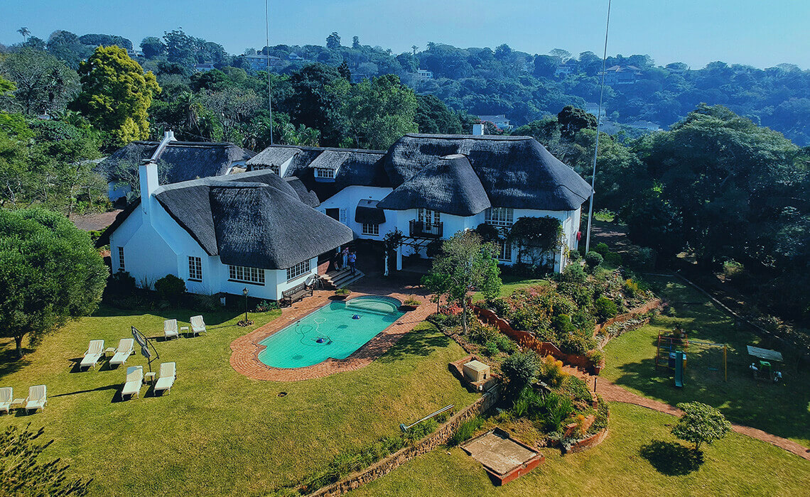 An aerial view of the estate